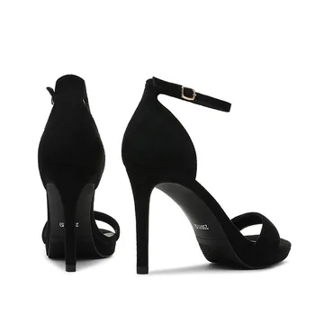 Женские летние босоножки на высоком каблуке 9,5 см, Новый тонкий каблук, Маленький размер 32-41, Женская обувь